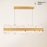 Swang Acropolis 46in LED Linear Alabaster Chandelier#Finish_Brass